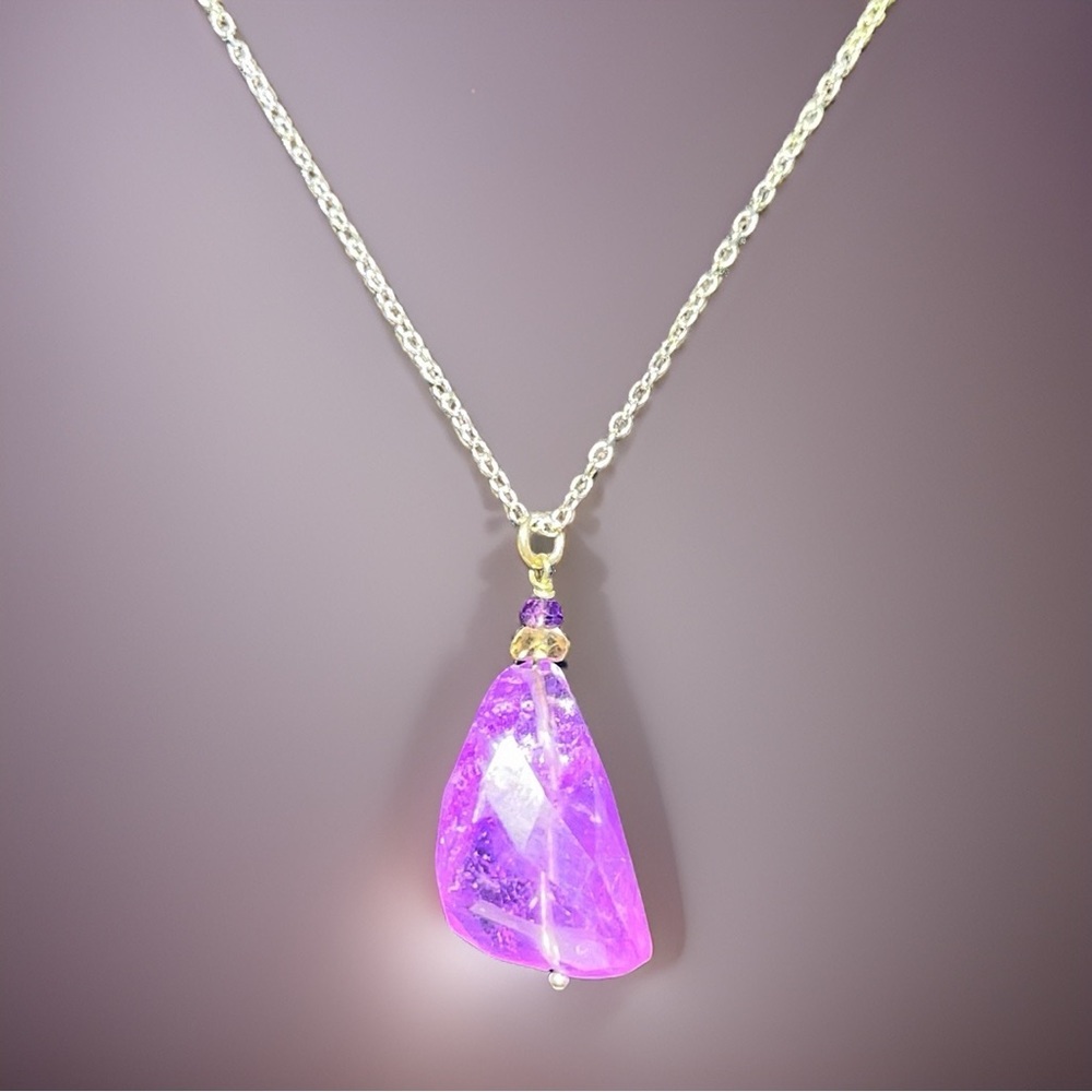 Genuine Amethyst Pendant Necklace! - Picture 2 of 5